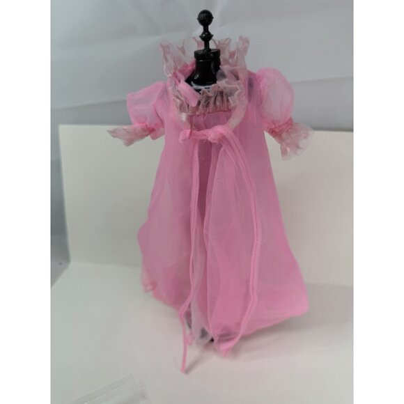 Vintage 1982 Barbie Designer Collection 5653 Lovely N Lacy Pink Robe & Nightgown - Picture 5 of 8